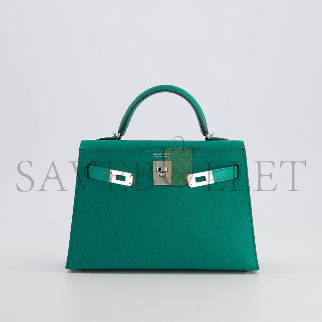 HERMÈS MASTER MINI KELLY II BAG EPSOM MALACHITE (19*12*5.5cm) 